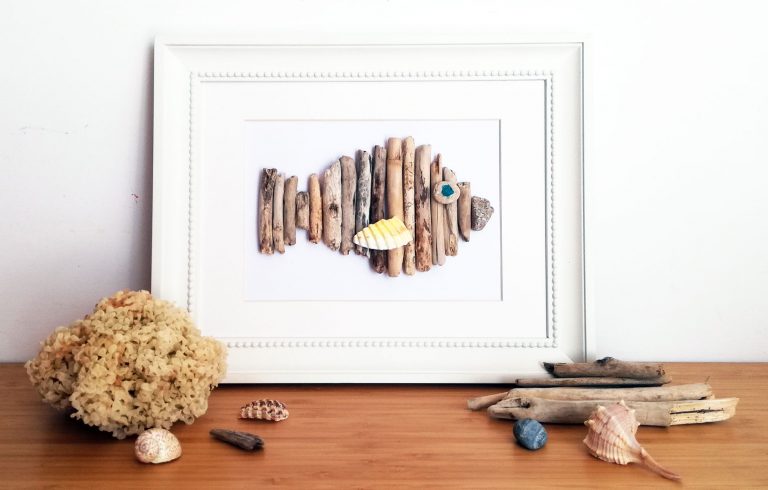 progetto creativo con legni di mare